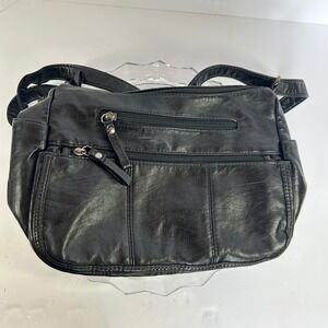 Volganik‎ Rock Black Crossbody Bag Multi Pocket Travel Shoulder Handbag